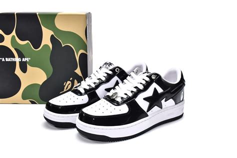 Top Quality BoostMasterLin A Bathing Ape Bape Sta Patent Leather Black