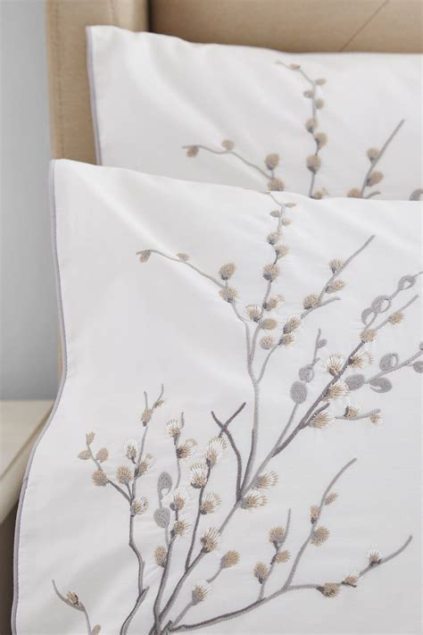 Buy Laura Ashley Pussy Willow Sprig Embroidered Duvet Cover And