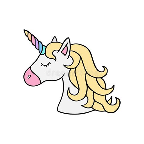 Unicorn S Head With Colorful Rainbow Horn Stock Vector