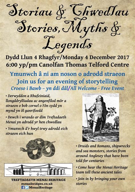 Stories, Myths & Legends - 4 December 2017 - Menai Heritage