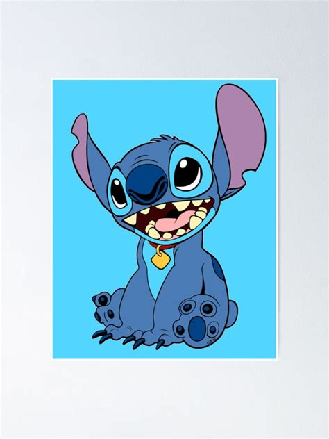 Stitch Wearing Collar Poster For Sale By Ss52 Redbubble