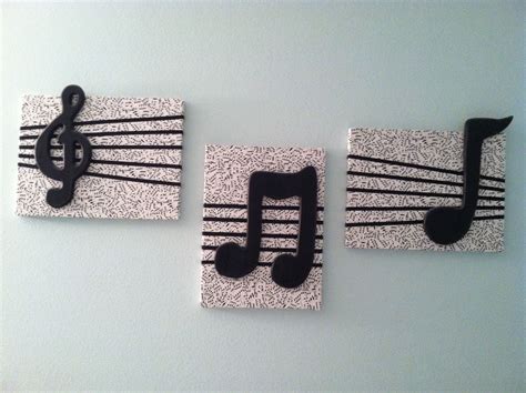 Diy Wall Decor Cover Canvas Squares With Music Note Fabric Add Black