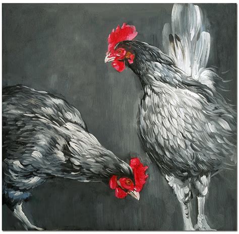 Pintura Al óleo Del Gallo Impresionista Pintada A Mano Sobre Etsy