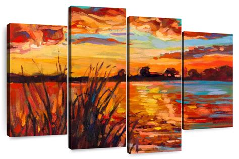 Orange Sunset Wall Art Painting