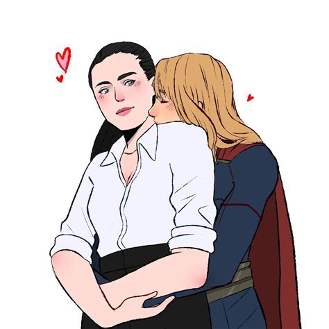 supergirl giving lena luthor a kiss on the neck supergirl drawing supergirl comic kara