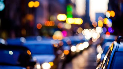 Evening City Street Traffic Bokeh Preview