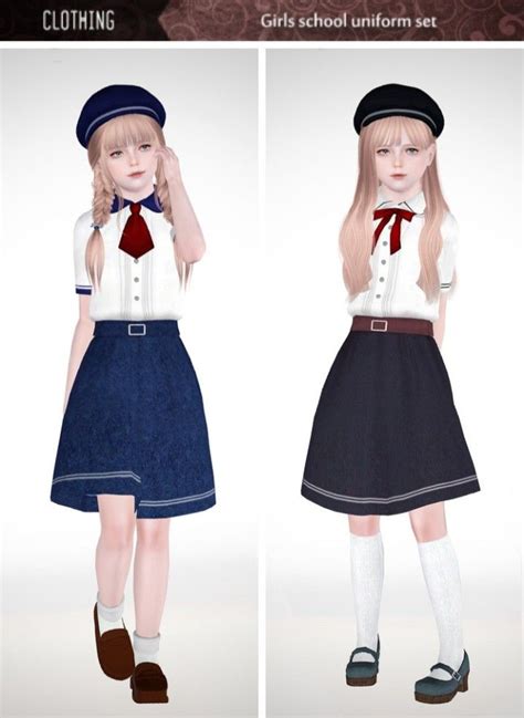 Ts4 To Ts3 Age Conversions Girls School Uniform Set Loafers Cf