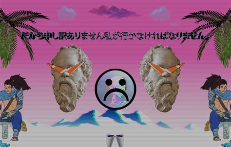 Wallpaper Anime Sad Vaporwave Glitch Images For Desktop Section