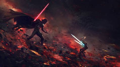 Wallpaper Engine Star Wars Darth Vader Vs Ahsoka Tano Youtube