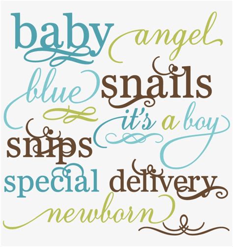 Baby Boy Words Set Svg File For Scrapbooking Crafts Calligraphy