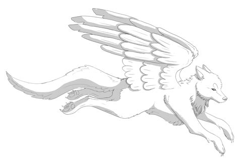 Winged Wolf Base Free To Use By Pterolycus On Deviantart