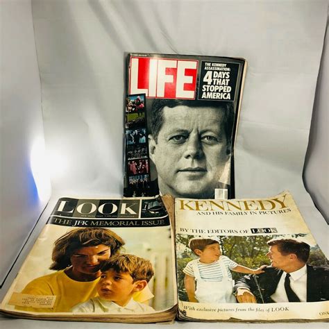 Vintage Jfk Magazines Lot Of 3 Life And Look Kennedy Memorial Issues