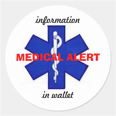 Medical Alert Sticker Zazzle