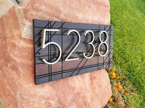 House Numbers Modern House Numbers Address Plaque House Number Etsy