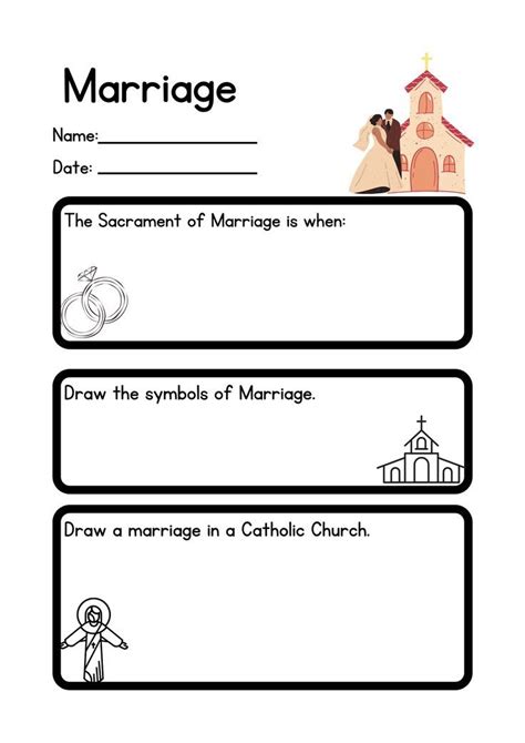 Editable Sacrament Of Marriage Worksheet In 2022 Sacrament Resource