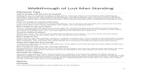 Walkthrough of Lust Man Standing .1 . Walkthrough of Lust ...