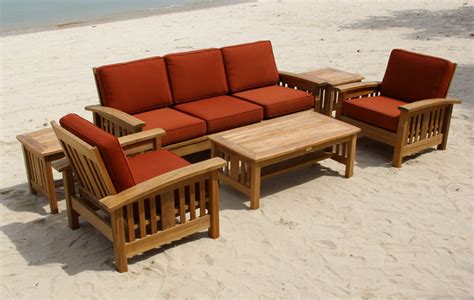 The sofa does not contain pillow. Mission Style Teak Sofa set - Traditional - San Francisco ...