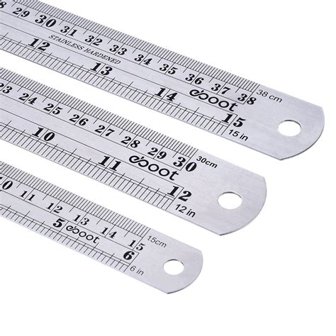 Eboot Stainless Steel Ruler Metal Ruler With Conversion Table 15 Inch