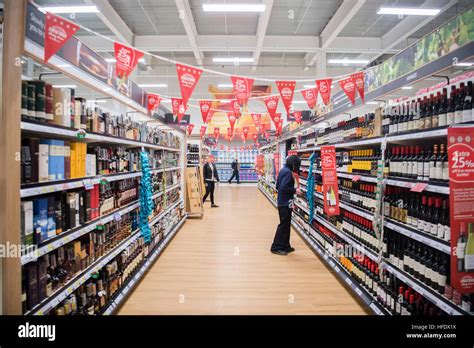 People Shopping In The Tesco Supermarket Superstore Aberystwyth Wales