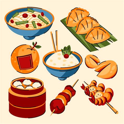Kawaii Chinese Food Clipart Chinese Clipart Instant Traditional Chinese