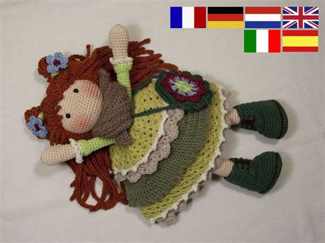 crochet pattern for doll ellie pdf deutsch english etsy