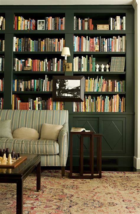 ツ¯ Home Library Design Home Library Green Bookshelves