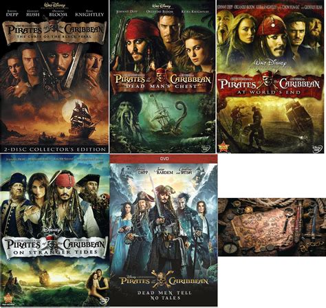 Pirates Of The Caribbean DVD Collection One Two Three Four Five Johnny Depp Includes