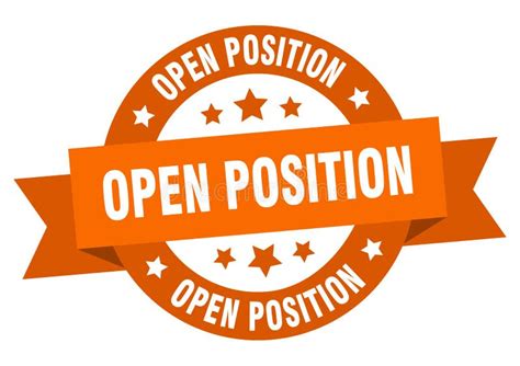 Open Position Round Ribbon Isolated Label Open Position Sign Stock
