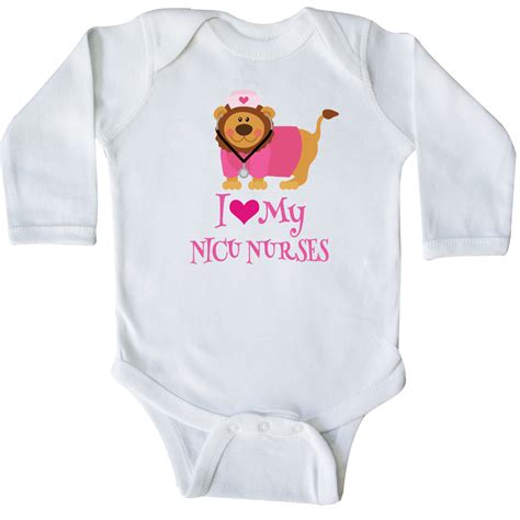 I Love My Nicu Nurses Infant Long Sleeve Creeper White 1699