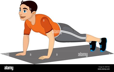 Man Doing Push Ups Gym Stock Vector Images Alamy