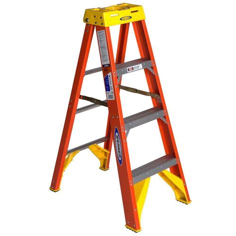 Werner 7 Ft Fiberglass Step Ladder With 300 Lb Load Capacity Type Ia