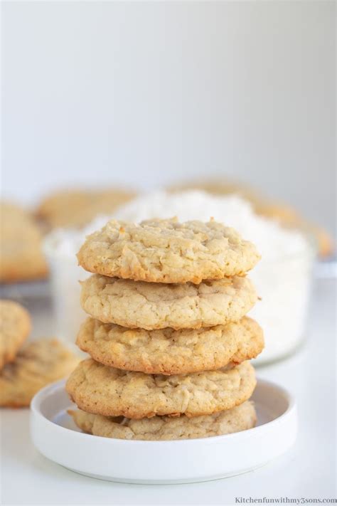 Easy Coconut Cookies Soft And Chewy Kitchen Fun With My 3 Sons
