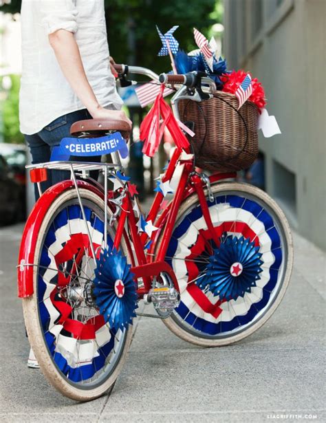 Patriotic Bicycle Decor For Independence Day Fourth Of July Crafts