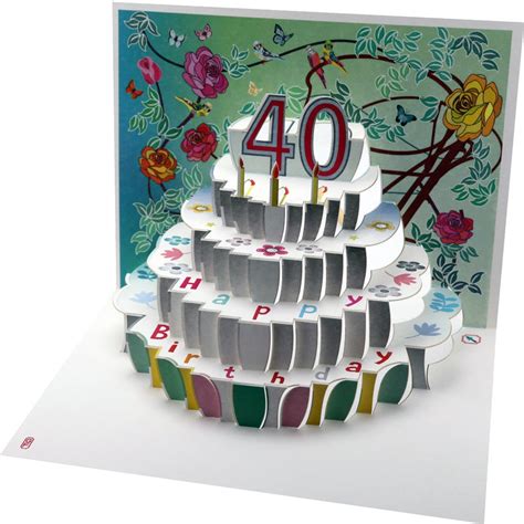 40th Birthday Card Laser Cut Pop Up 40th Birthday Card Etsy