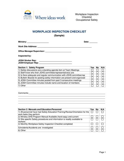 Workplace Safety Inspection Checklist - How to create a Workplace Safety Inspection Checklist ...
