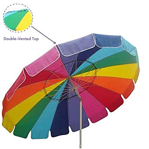 Impact Canopy 8 Beach Umbrella Uv Protected Vented Tilt Pole Sand