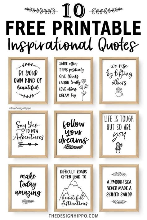 These Free Printable Inspirational Quotes Are Perfect To Make Wall Art