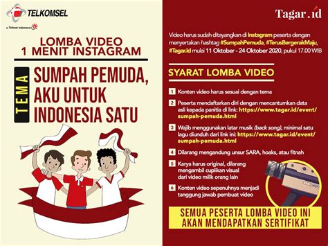 Lomba Video 1 Menit Instagram Sumpah Pemuda 2020 Telkomsel - Tagar | Tagar