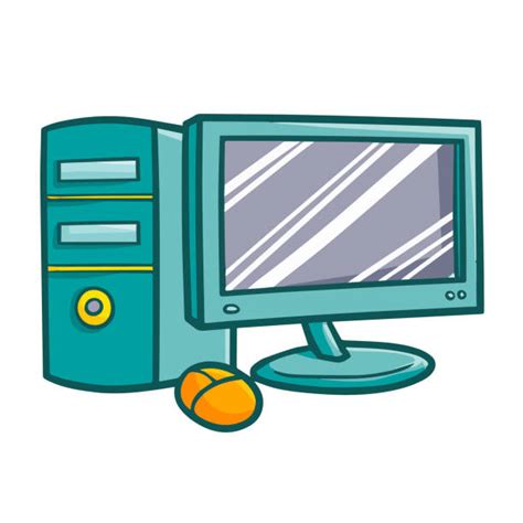 Best Computer Cartoon Computer Monitor Cpu Illustrations Royalty Free