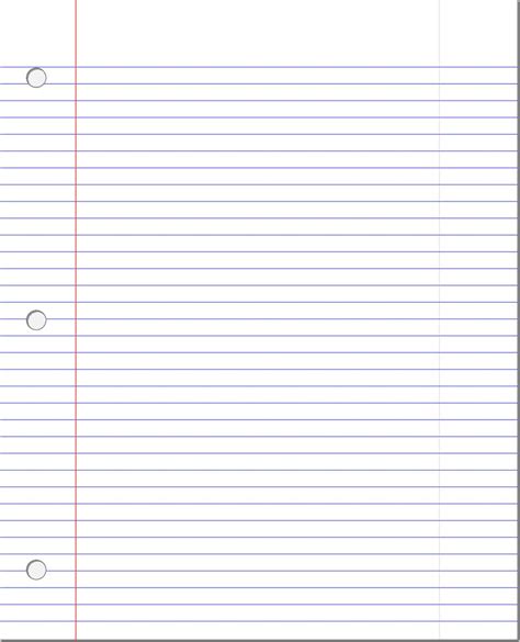 Notebook Paper Template Lined Doc Blank For Word Free Online Throughout