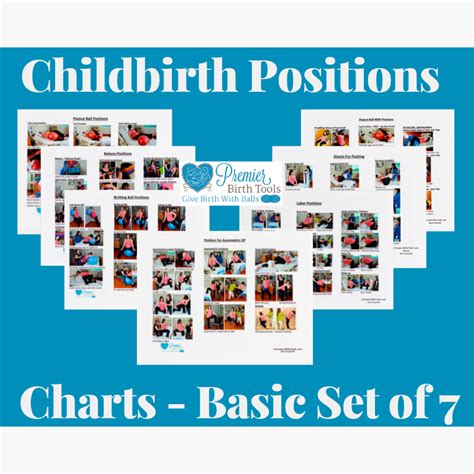 Childbirth Positions Charts Basic Set Of 7 Premier Birth Tools
