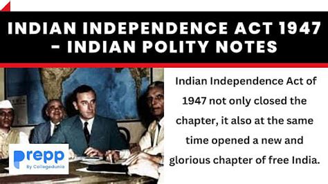 Indian Independence Act 1947 Indian Polity Notes