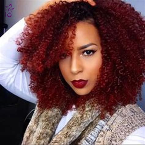 Burgundy Brazilian Kinky Curly Virgin Hair 99j Afro Kinky Curly Weave Human Hair 7a Ombre