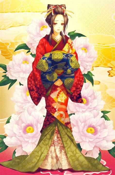 Pin By Ariel Thilly On Like A Geisha Illustrations Anime Kimono