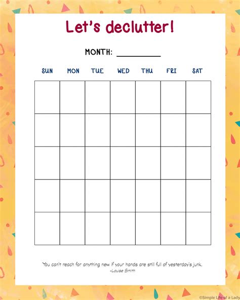 Declutter Checklist For The Home Free Printable