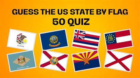 Guess The Us State By Flag 50 Usa States Flags Quiz Youtube