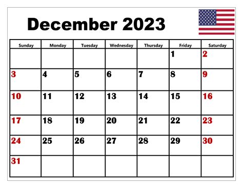 December 2023 Calendar Printable Pdf With Holidays Templates