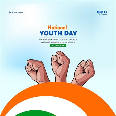 Premium Vector National Youth Day Banner Design Template
