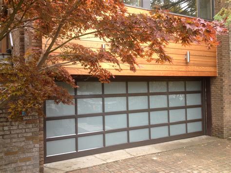 16x7 Haas Aluminum Service Door With Frosted Glass Modern Garage Doors