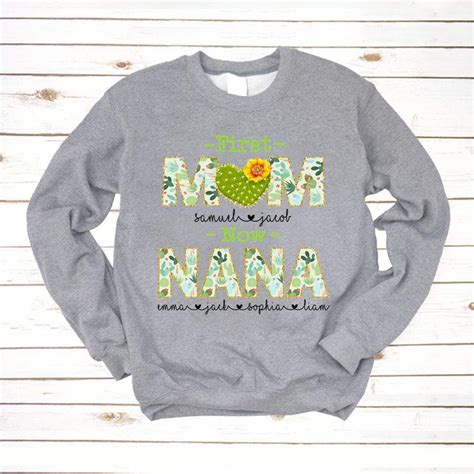 Personalized First Mom Now Grandma Cactus Shirt Kayli Shop